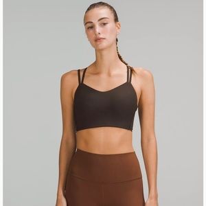 Lululemon Like a Cloud Ribbed Longline Bra B/C Cup in Dark Olive. Size 6.